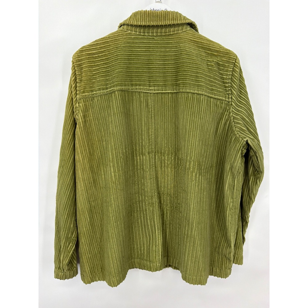 Vtg Moss Green Corduroy Jacket Cotton Paisley Lined XL Granola Girl Retro Indie - Picture 2 of 9